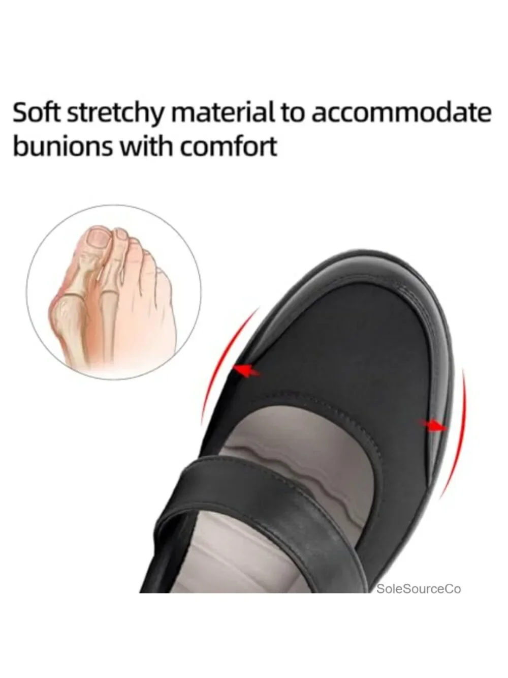 Women Orthopedic Mary Jane Flats Walking Shoes Round Toe Lightweight Slip On